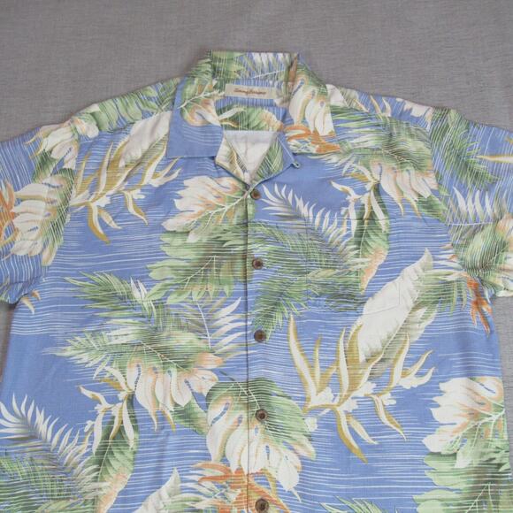 Tommy Bahama Shirt Mens Large Blue Island Zone Hawaiian Tropical Resort Camp - Picture 3 of 8
